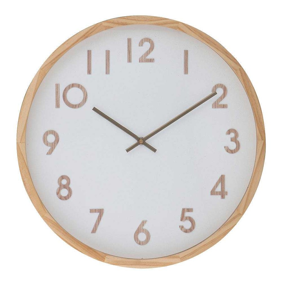 Wheel and Barrow Wall Clock Leonard Natural & White 41.5X41.5X5.5Cm | Wall Clocks