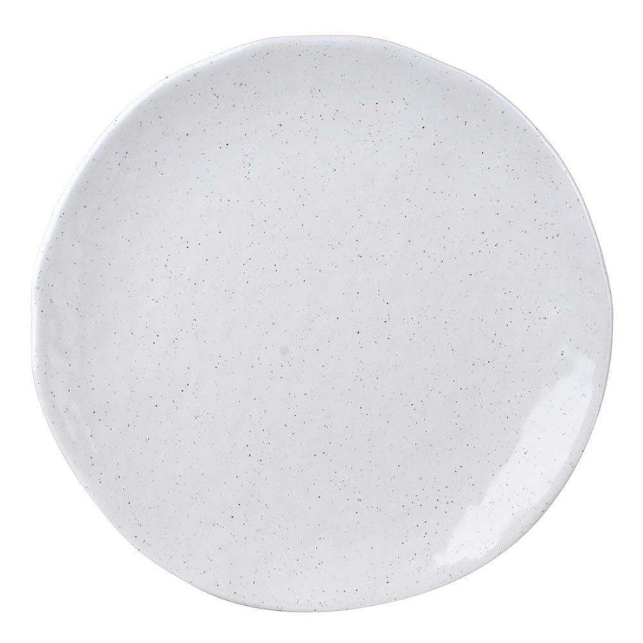 Wheel and Barrow Melamine Plate Speckle White 28Cm | Outdoor Servingware