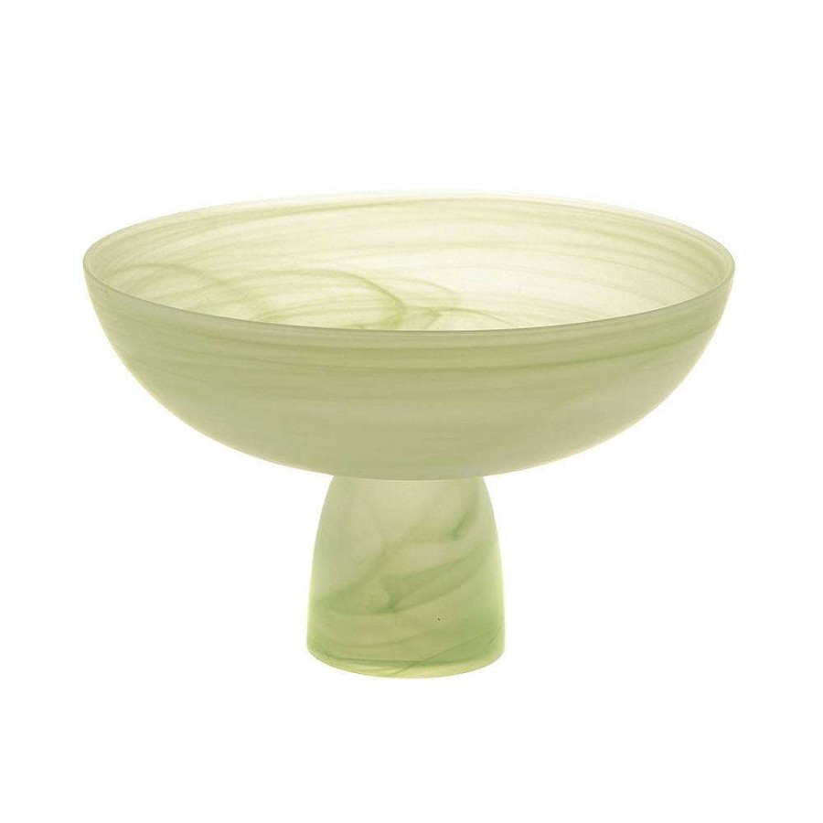 Wheel and Barrow Footed Bowl Mint Green Alabaster 24Cm | Salad & Serving Bowls