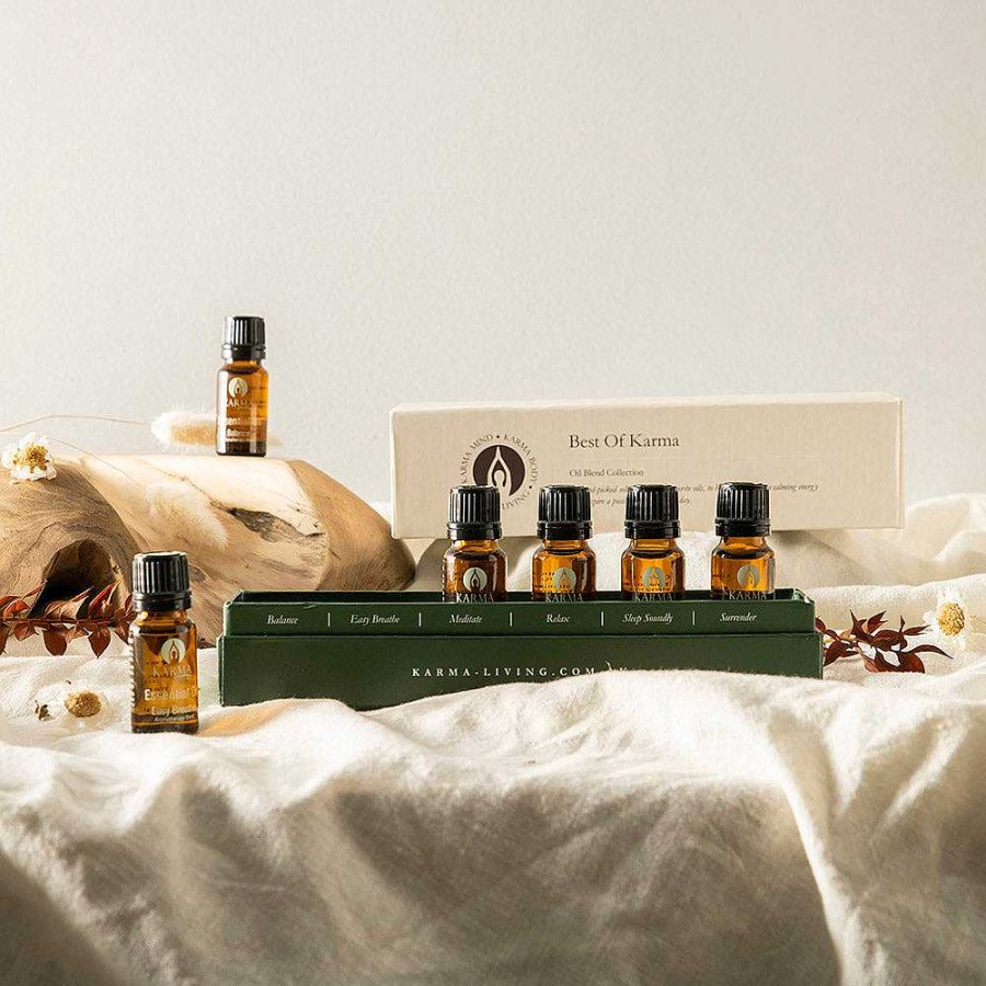 Wheel and Barrow Best Of Karma Living Essential Oil Blend Set | Pamper