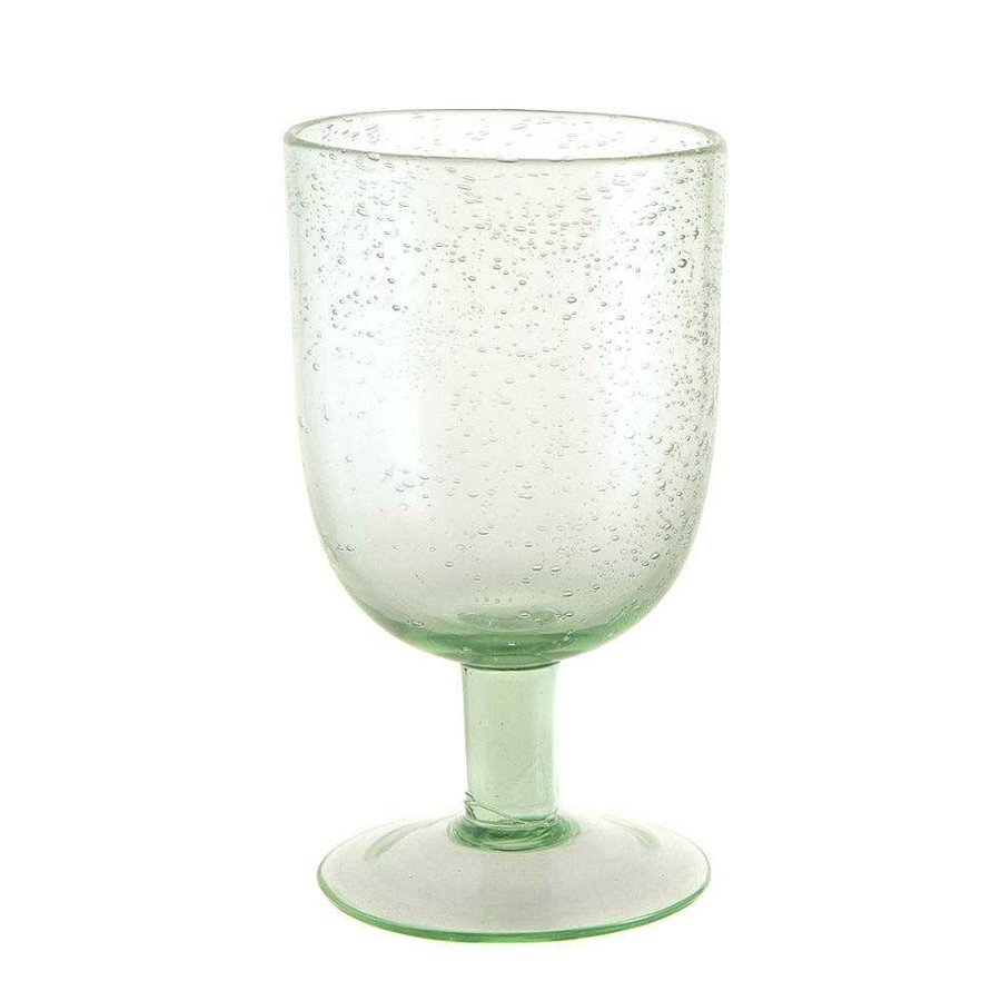 Wheel and Barrow Wine Glass Bubble Green 350Ml | Bubble