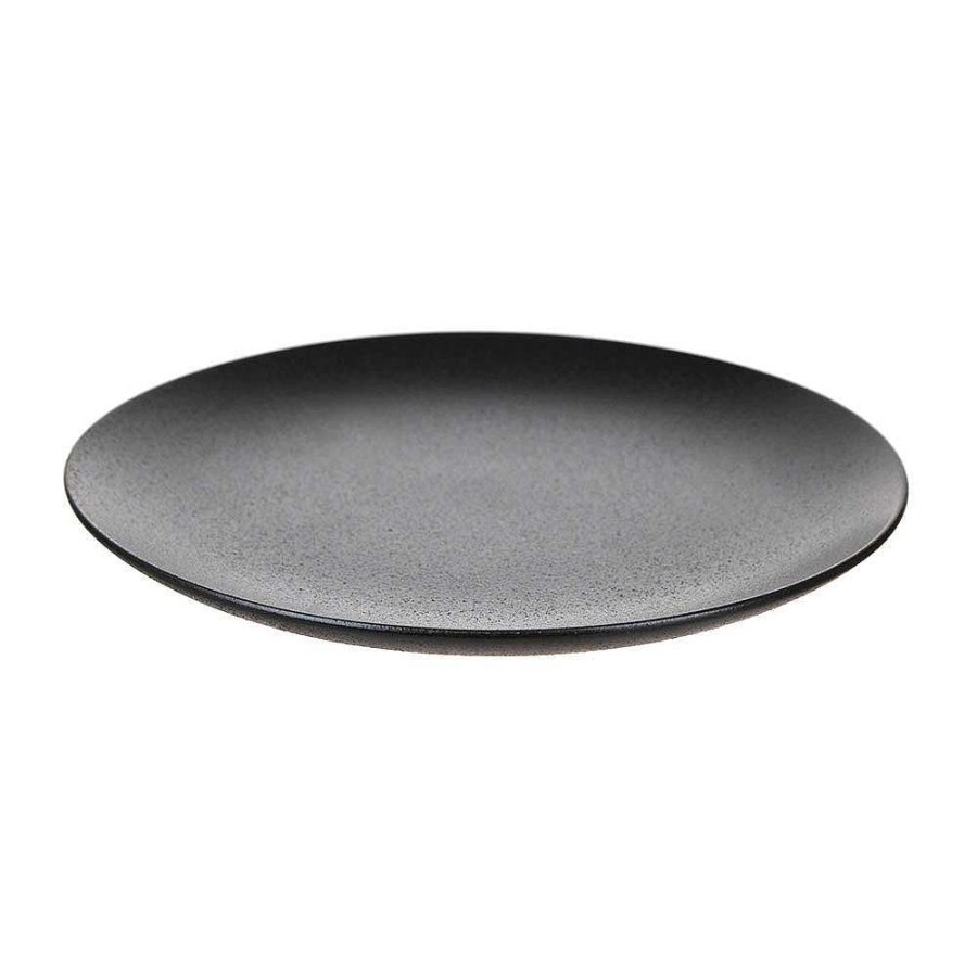 Wheel and Barrow Side Plate Round Black 20Cm | Black Dinnerware