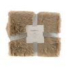 Wheel and Barrow Throw Blanket Lux Faux Fur Beige 130X160Cm | Throw Blankets