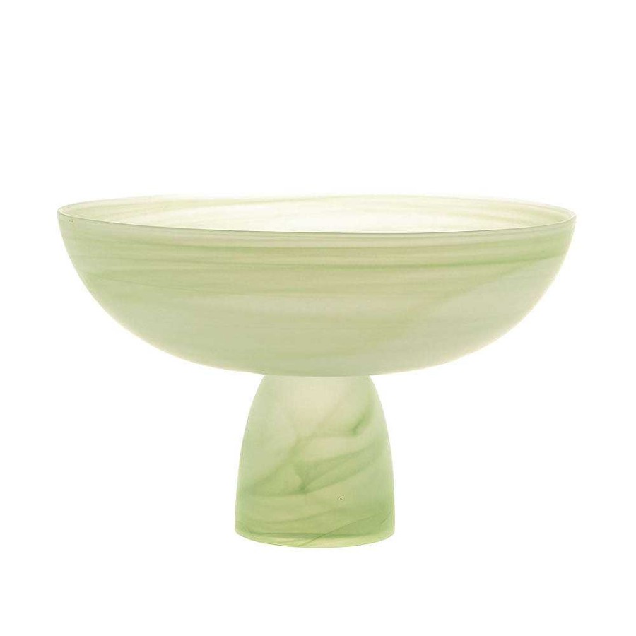 Wheel and Barrow Footed Bowl Mint Green Alabaster 24Cm | Salad & Serving Bowls