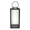 Wheel and Barrow Lantern Rectangle Steel Matte Black 48X21Cm | Lanterns & Hurricanes