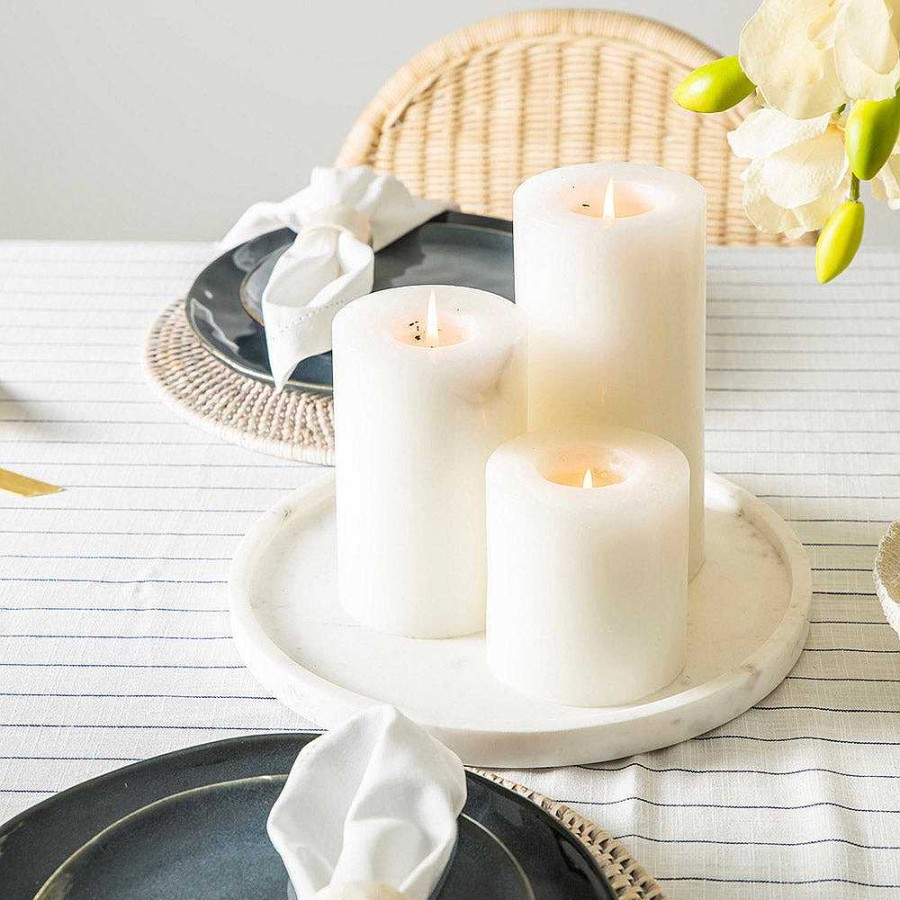 Wheel and Barrow Pinstripe Tablecloth White & Blue 150X350Cm | Table Cloths