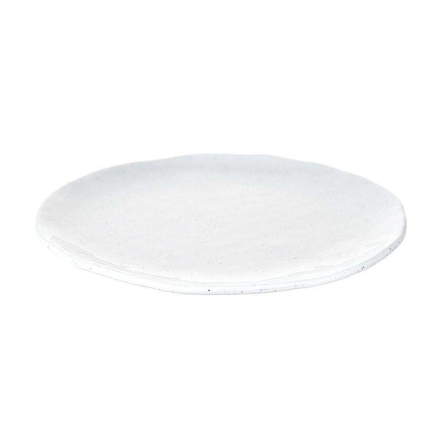 Wheel and Barrow Melamine Plate Speckle White 23Cm | Outdoor Servingware