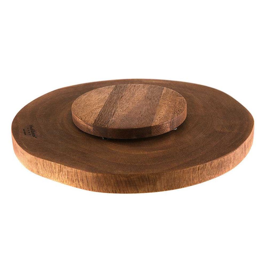 Wheel and Barrow Acacia Wood Lazy Susan 31.5X4Cm | Cheese Serving & Accessories