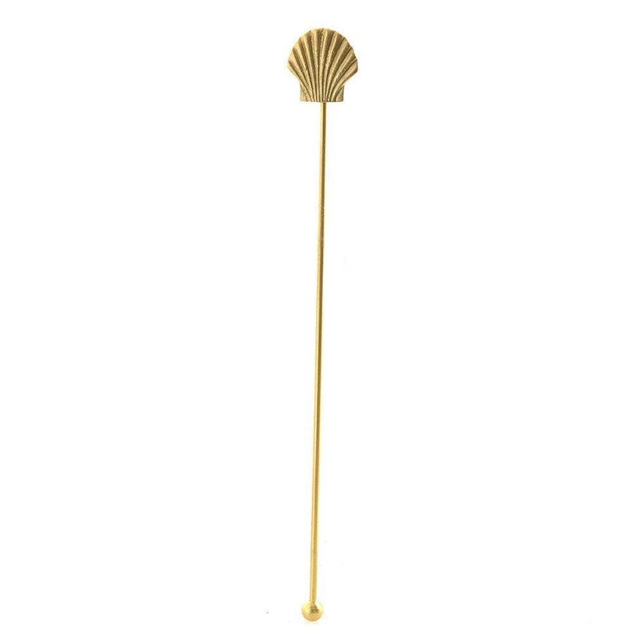 Wheel and Barrow Shell Stirrer Gold | Bar Tools & Accessories