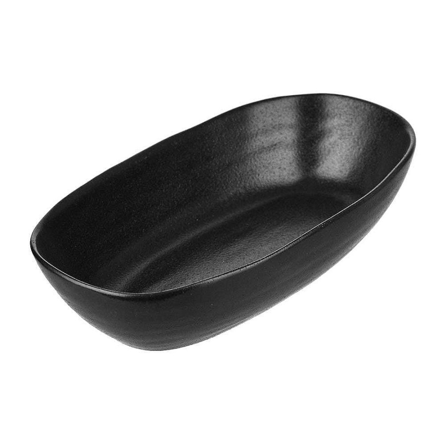 Wheel and Barrow Deep Oval Bowl Black 22.5Cm | Salad & Serving Bowls