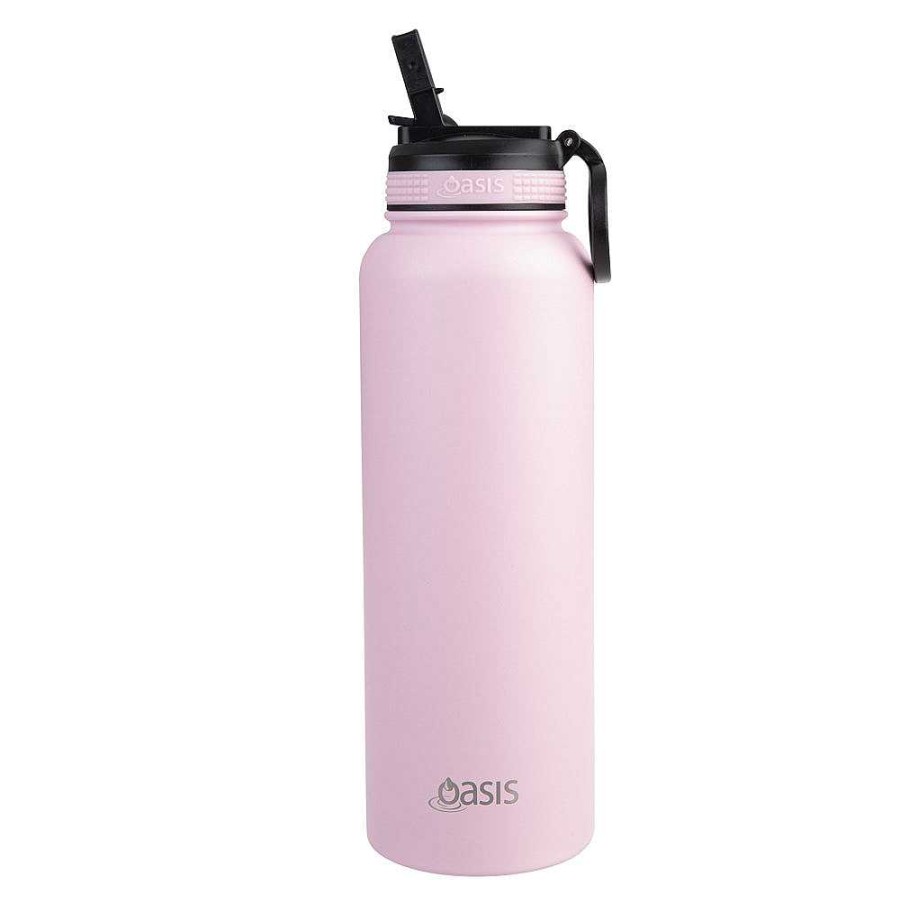 Wheel and Barrow Oasis Bottle Sipper Straw 1.1L Pink | Flasks & Travel