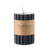 Wheel and Barrow Candle Pillar Ribbed Navy Blue 7X10Cm | Candles & Home Fragrance