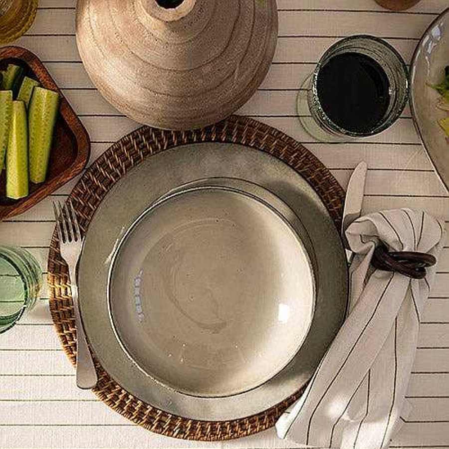 Wheel and Barrow Stoneware Dinner Set Olive Green 12 Piece | Dinnerware Sets