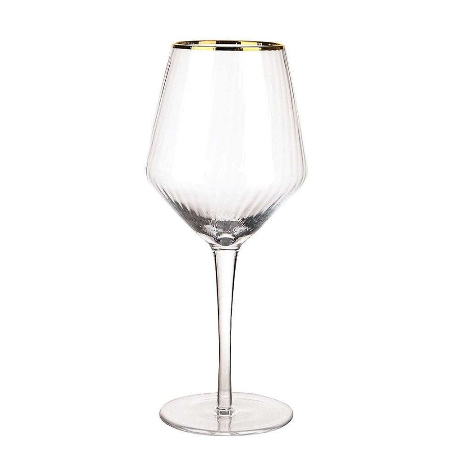 Wheel and Barrow Optic Wine Glass With Gold Rim 720Ml | Wine