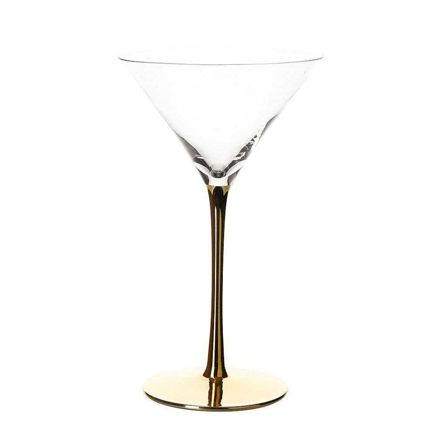 Wheel and Barrow Martini Glass Gold Stem 255Ml | Palm Range