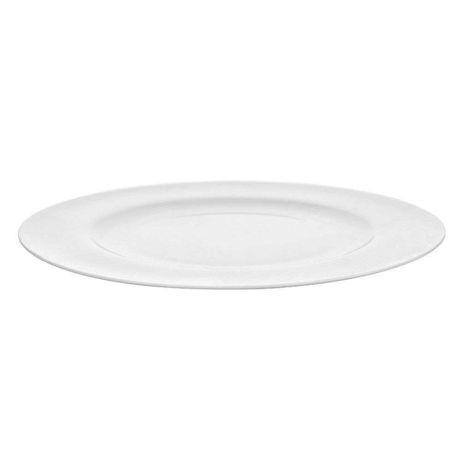 Wheel and Barrow Bone China Rim Dinner Plate 28Cm White | Bone China Rim