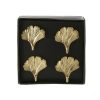 Wheel and Barrow Napkin Ring Ginkgo Leaf Set Of 4 | Napkin Rings