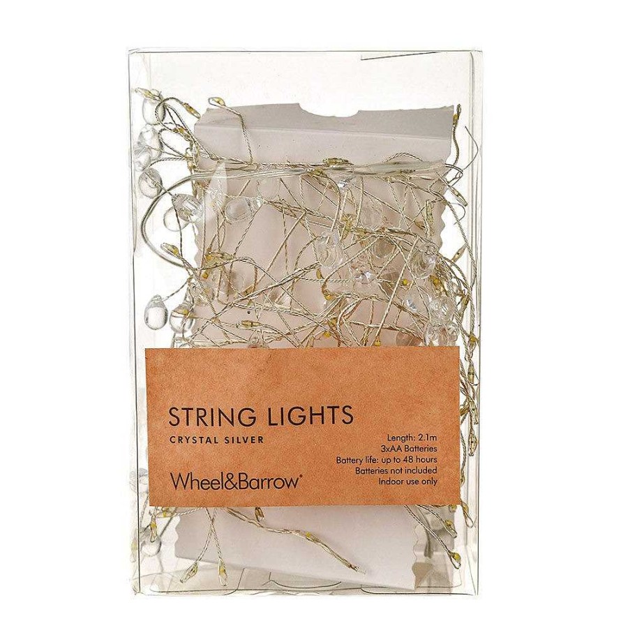 Wheel and Barrow String Lights Crystal Silver 2.1M | Lamps & Lighting