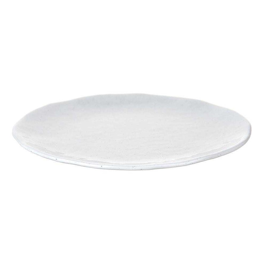 Wheel and Barrow Melamine Plate Speckle White 28Cm | Blue Splash