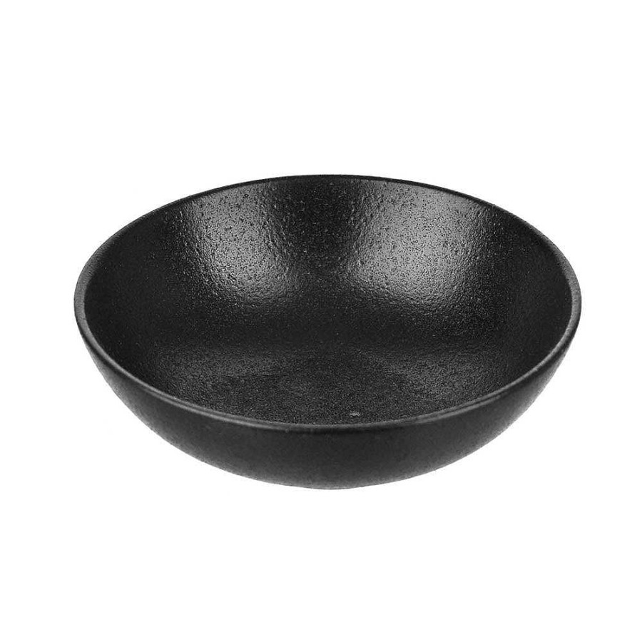 Wheel and Barrow Condiment Bowl Round Black 10Cm | Stoneware