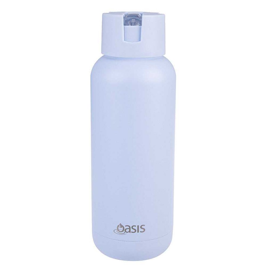 Wheel and Barrow Oasis Bottle Ceramic 1L Periwinkle | Flasks & Travel