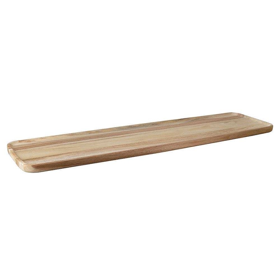 Wheel and Barrow Tray Rectangle Acacia 96X25Cm | Trays