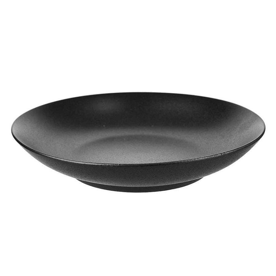 Wheel and Barrow Rice Plate Deep Black 25.4X5Cm | Bowls