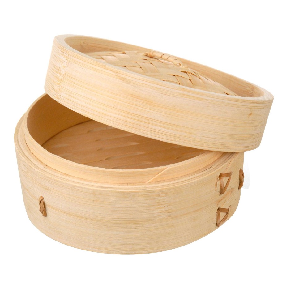 Wheel and Barrow Bamboo Steamer 2 Tier 26Cm | Pans & Woks