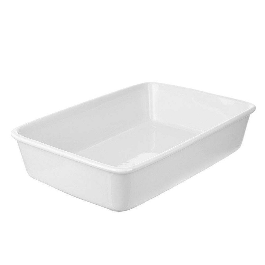 Wheel and Barrow Lasagna Dish Rectangle White 36X25X8Cm | Slow Cooking