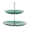 Wheel and Barrow Cake Stand 2 Tier Green With Silver Stem | Cake Stands, Tiered Stands & Servers