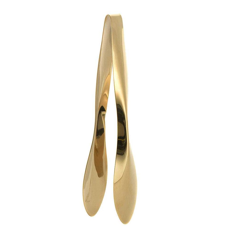 Wheel and Barrow Tongs Light Gold 24Cm | Gold Barware