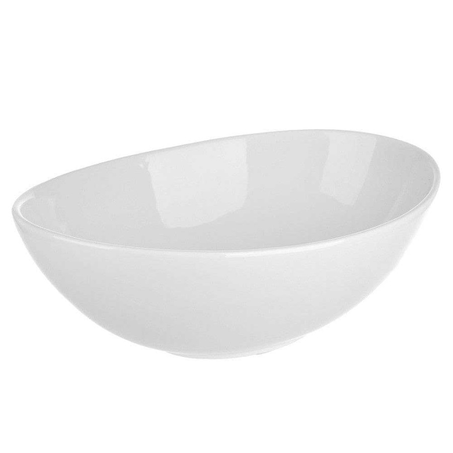 Wheel and Barrow Porcelain Bowl Oval 35X24.8X12.5Cm White | Salad & Serving Bowls