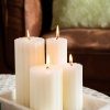 Wheel and Barrow Pillar Candle Ribbed White 7X10Cm | Candles & Home Fragrance