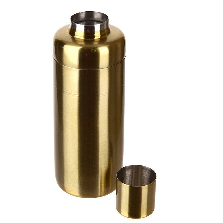 Wheel and Barrow Stainless Steel Cocktail Shaker 550Ml Gold | Gold Barware