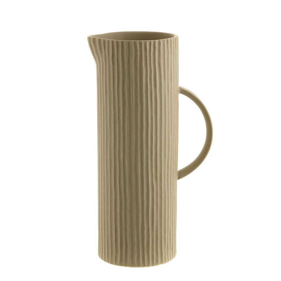 Wheel and Barrow Vogue Ribbed Pitcher Matt Green 27Cm | Pitchers, Carafes & Jugs