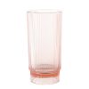 Wheel and Barrow Acrylic Ribbed Hi Ball Glass Pink 410Ml | Sunrise Range