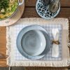 Wheel and Barrow Cork Backed Placemat Rectangle Blue Gingham Set/4 40X30Cm | Placemats