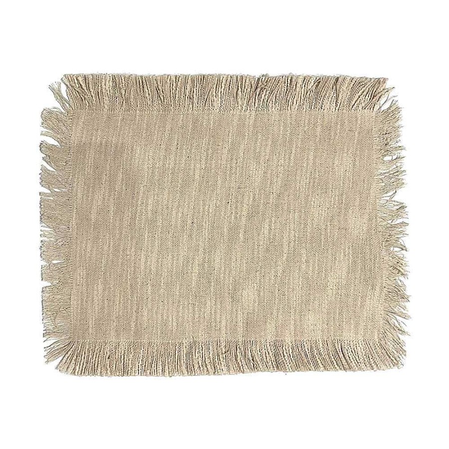 Wheel and Barrow Fringed Placemat Natural 33X48Cm | Placemats