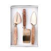 Wheel and Barrow Gold Cheese Knife Set/3 With Wooden Handle | Wine & Cheese Tasting