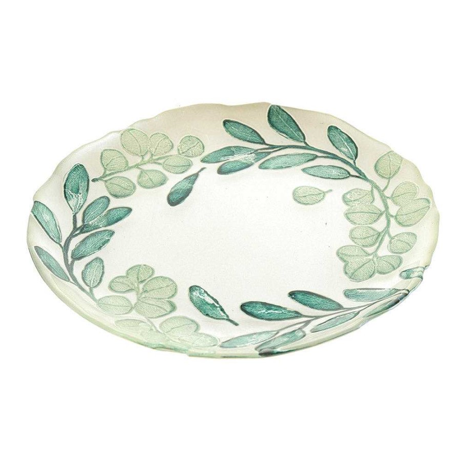 Wheel and Barrow Eucalyptus Round Plate 21Cm | Decorative Items