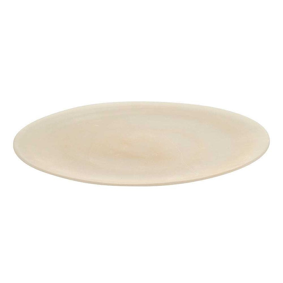 Wheel and Barrow Platter Round Alabaster White & Vanilla 33Cm | Serving Platters