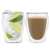 Wheel and Barrow Double Wall Coffee Glass 350Ml Set/2 | Double Wall Glasses