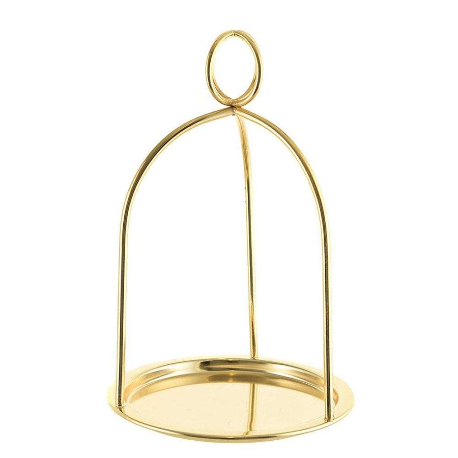 Wheel and Barrow Serving Stand 1 Tier With Handle Champagne Gold | Trays