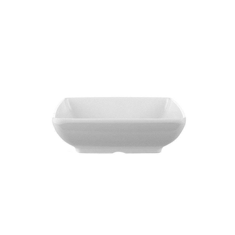 Wheel and Barrow Melamine Bowl Square 14Cm White | Outdoor Servingware