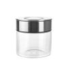 Wheel and Barrow Glass Storage Jar With Stainless Steel Press Lid 400Ml X Small | Home Storage