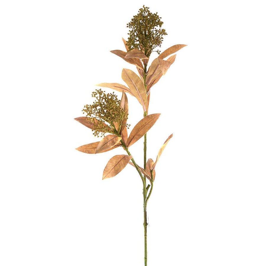 Wheel and Barrow Skimmia Japonica Spray Stem 72Cm | Artificial Florals