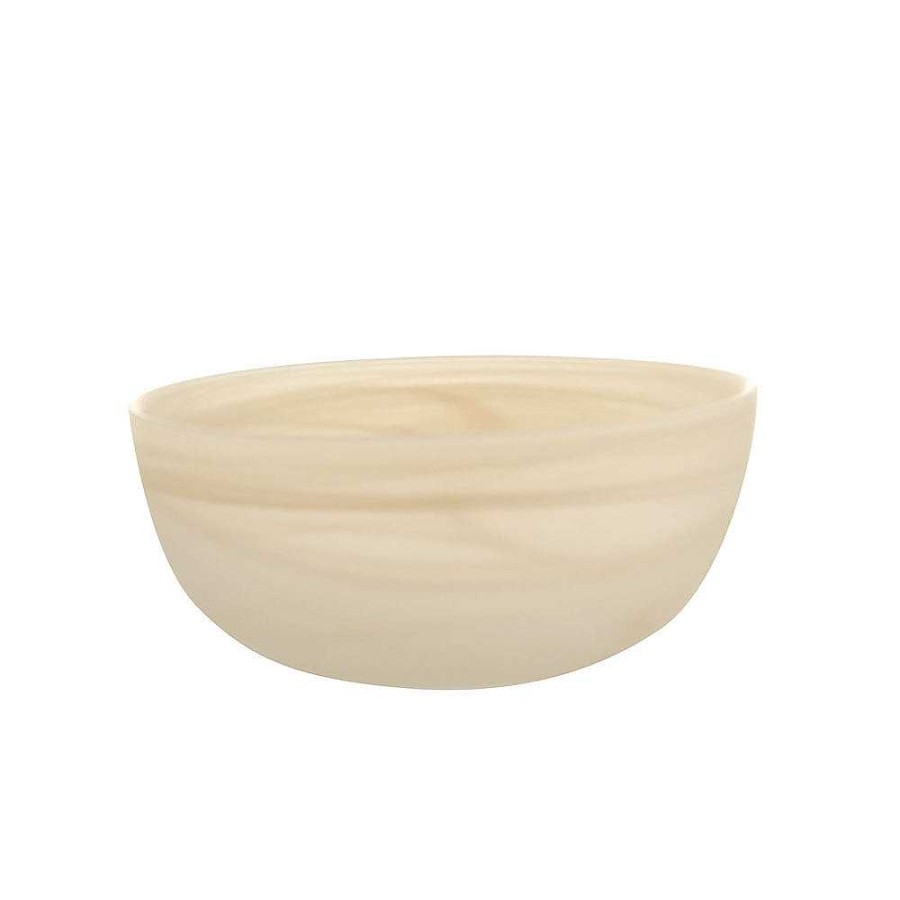 Wheel and Barrow Bowl Round Alabaster White & Vanilla 14Cm | Condiment & Dip Bowls