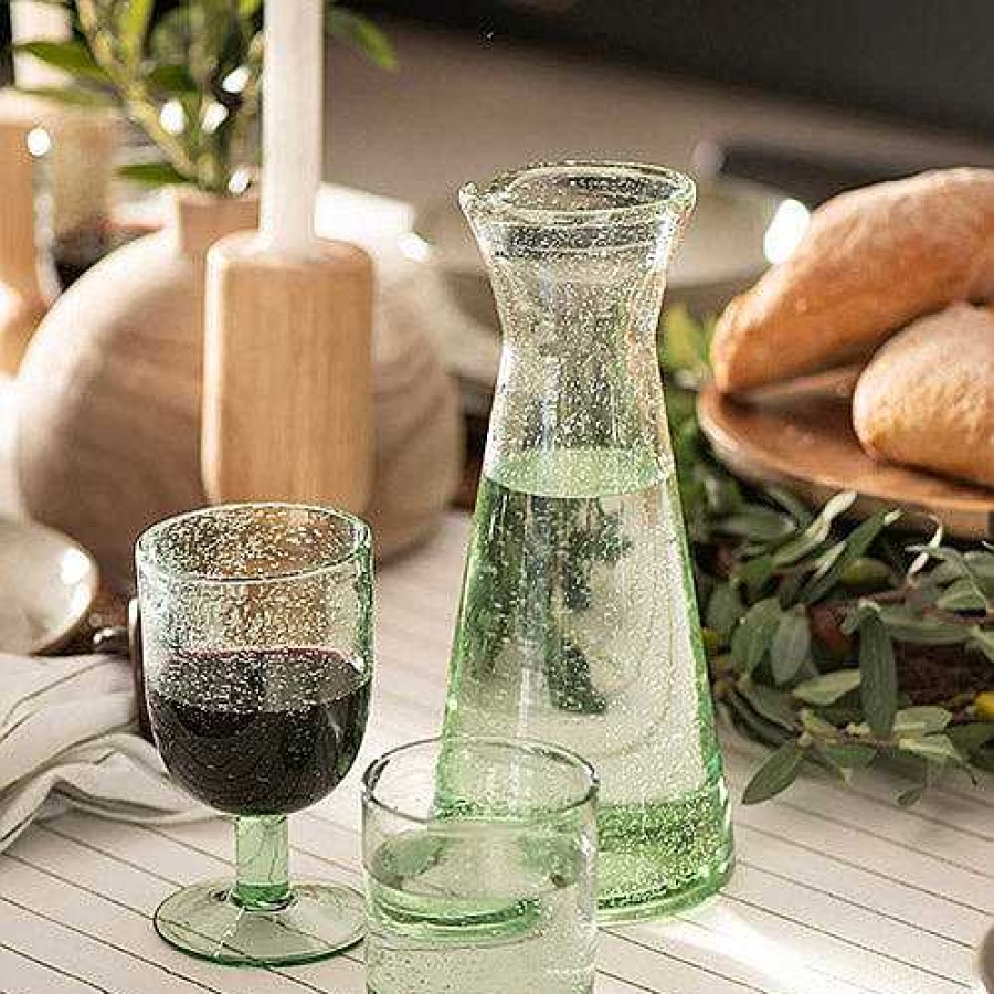 Wheel and Barrow Wine Glass Bubble Green 350Ml | Hiballs & Tumblers