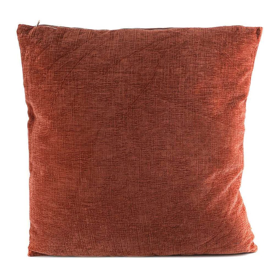 Wheel and Barrow Velvet Cushion Red 50X50Cm | Bedroom