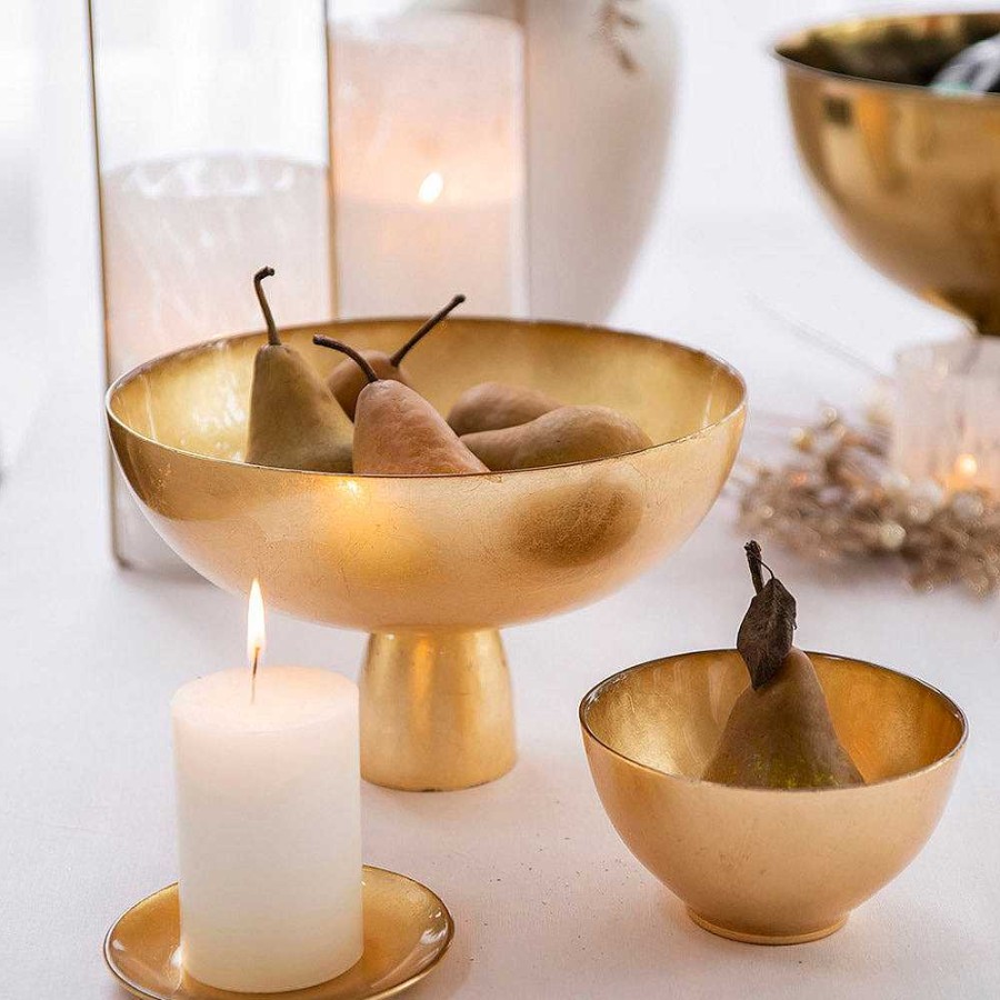 Wheel and Barrow Candle Plate Gold Leaf | Decorative Items